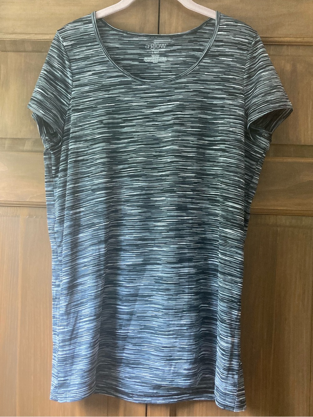 A:Glow Black, Gray, & White SS Tee Large Maternity